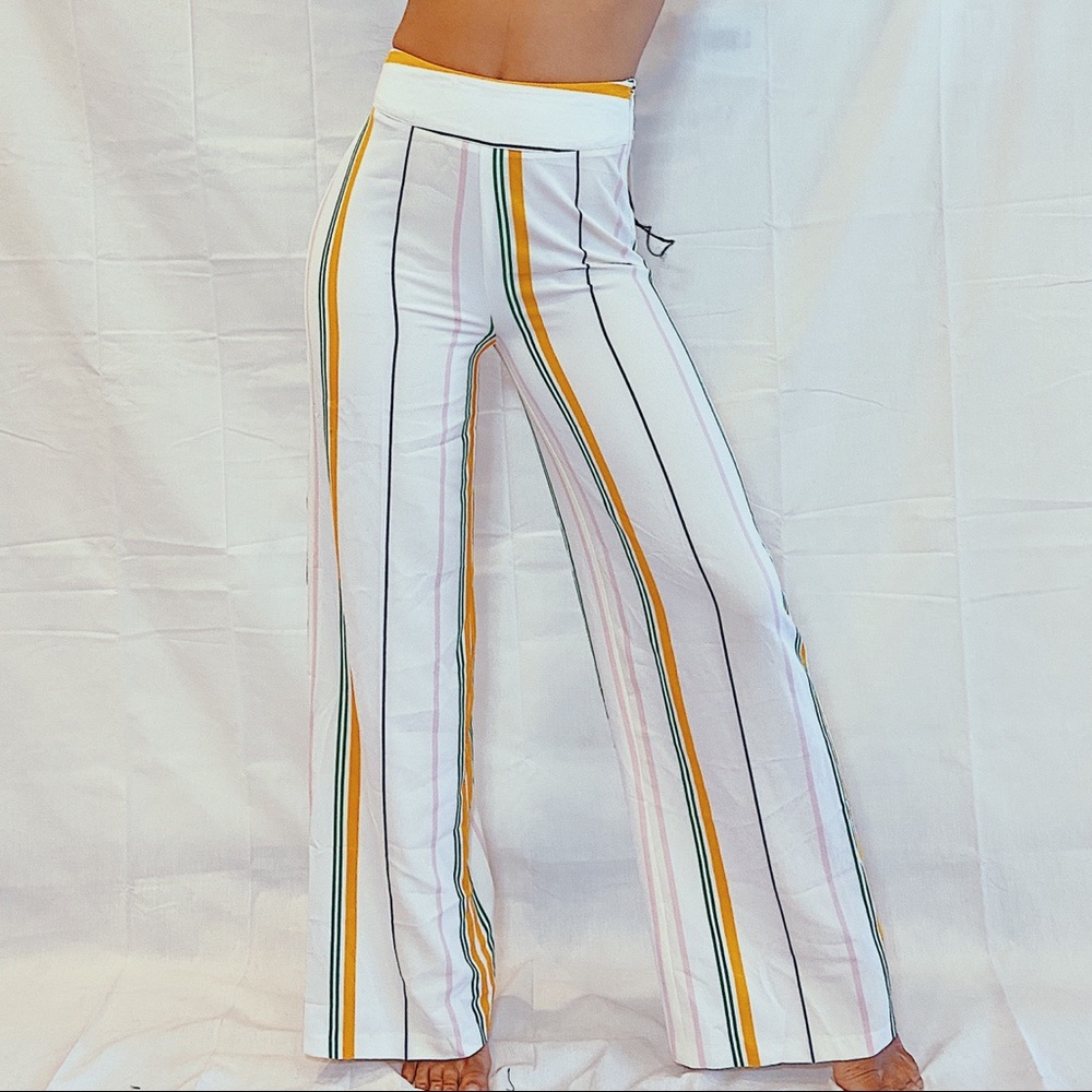 Striped flare dress pants
